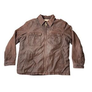 Vintage GAP Corduroy Jacket Brown Sherpa Lined Trucker Zip Up Y2K Men's Size XL